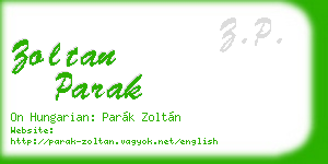 zoltan parak business card