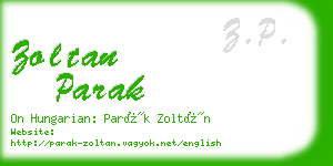 zoltan parak business card